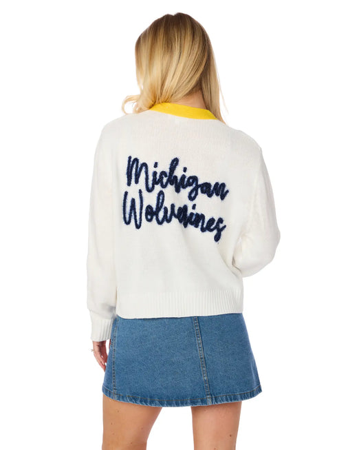 UOM GLITTER SCRIPT CARDI